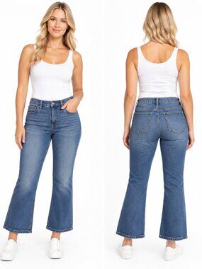 J.Crew Mid-Rise Flare Crop Jeans Women’s Medium Wash Size 31 Stretch